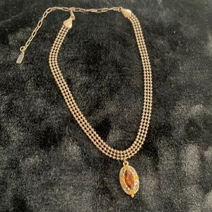 1928 bronze choker With bronze marquis shaped stone